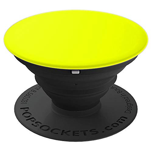 All Plain Solid Yellow Pop Socket Safety Yellow Color PopSockets Grip and Stand for Phones and Tablets