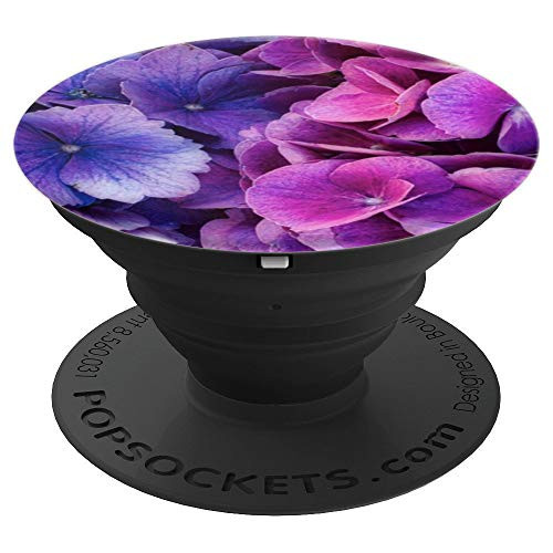 Hydrangea Flower Photo Blossom Bloom Bright Purple Pink PopSockets Grip and Stand for Phones and Tablets
