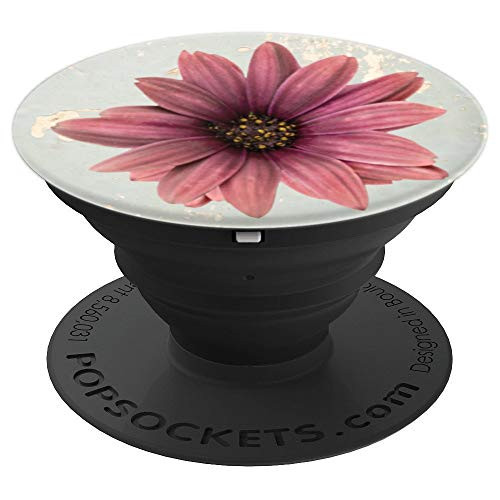 Pressed Flower Floral Dusty Rose Mum Photo PopSockets Grip and Stand for Phones and Tablets