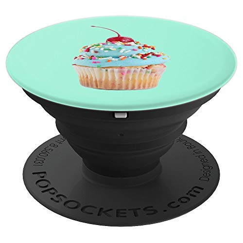 I love Cupcakes  Simple Seafoam Green Cupcake PopSocket PopSockets Grip and Stand for Phones and Tablets