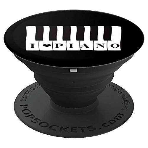 I Love Piano Keys Keyboard Pianist Player Music Play Gift PopSockets Grip and Stand for Phones and Tablets