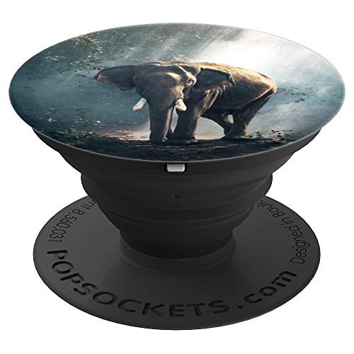 Elephant Lover Beautiful Indian Elephant in Nature Photo PopSockets Grip and Stand for Phones and Tablets