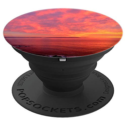 Orange Pink Purple  Yellow California Ocean Sunset Photo PopSockets Grip and Stand for Phones and Tablets