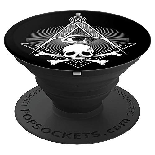 Mason Skull Square and Compass Emblem PopSockets Grip and Stand for Phones and Tablets