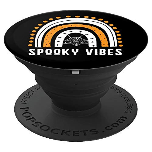 Modern Boho Hippie Halloween Rainbow  Spooky Vibes PopSockets Grip and Stand for Phones and Tablets