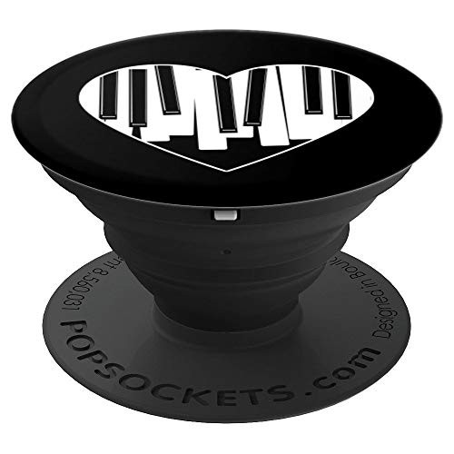 Heart Love Pianist Piano Keyboard Synthesizer Player Gift PopSockets Grip and Stand for Phones and Tablets