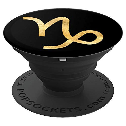Capricorn Astrological Sign Zodiac  Gold PopSockets Grip and Stand for Phones and Tablets