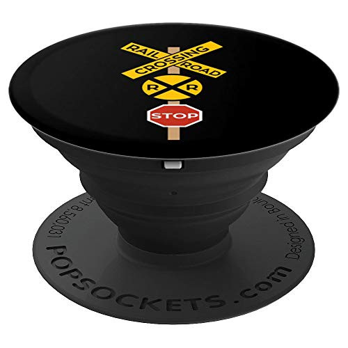Railroad Crossing  Cute Road Sign Crossing Gift PopSockets Grip and Stand for Phones and Tablets