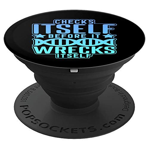 DNA Checks Itself Before It Wrecks Itself Novelty TShirt PopSockets Grip and Stand for Phones and Tablets