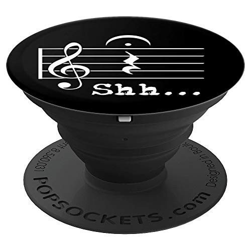 Funny Music Note Gifts Musician  Shh Quarter Rest Fermata PopSockets Grip and Stand for Phones and Tablets