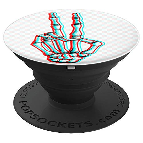 skeleton hand peace sign PopSockets Grip and Stand for Phones and Tablets