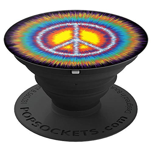 Groovy 70s Optical Illusion Retro Peace Sign PopSockets Grip and Stand for Phones and Tablets