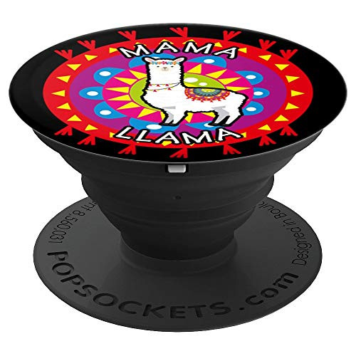Mama Llama Gift for Women Mom Grandma Love Llamas Alpaca PopSockets Grip and Stand for Phones and Tablets