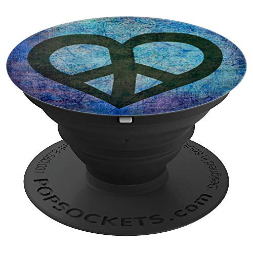 Peace Sign Heart Symbol PopSockets Grip and Stand for Phones and Tablets