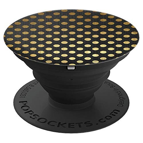 Modern Trendy  Cute Black Polka Dot Pattern PACJ0513 PopSockets Grip and Stand for Phones and Tablets