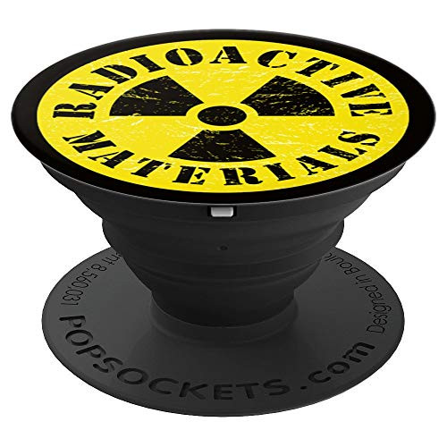Radioactive Materials Distressed Nuclear Hazard Trefoil Sign PopSockets Grip and Stand for Phones and Tablets