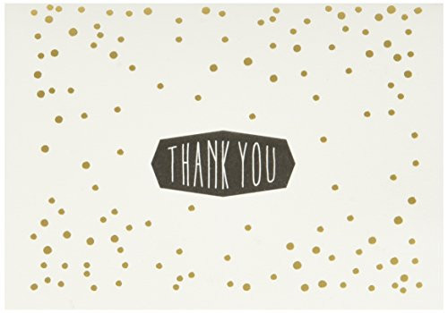 Hortense B. Hewitt 35211 50 Count Foil Polka Dot Thank You Cards, Gold