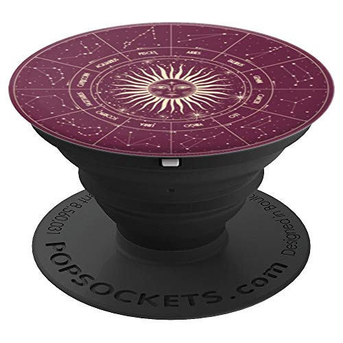 Astrology Star Signs With Celestial Sun PopSockets Grip and Stand for Phones and Tablets