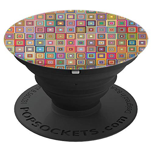 Retro Squares Abstract Geometric Art Pattern PopSockets Grip and Stand for Phones and Tablets