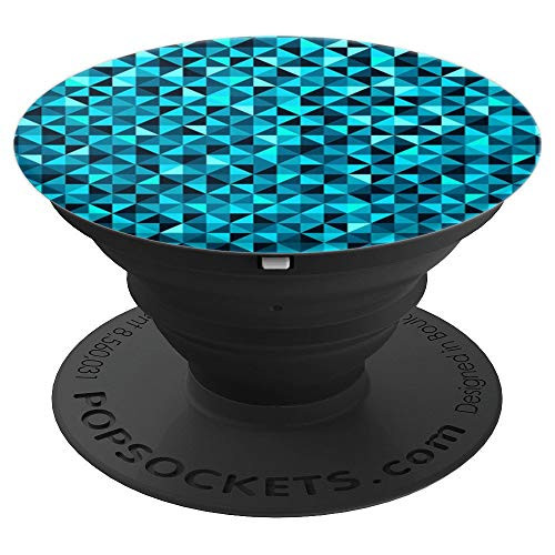 Turquoise Color Geometry Abstract Polygon Picture PopSockets Grip and Stand for Phones and Tablets