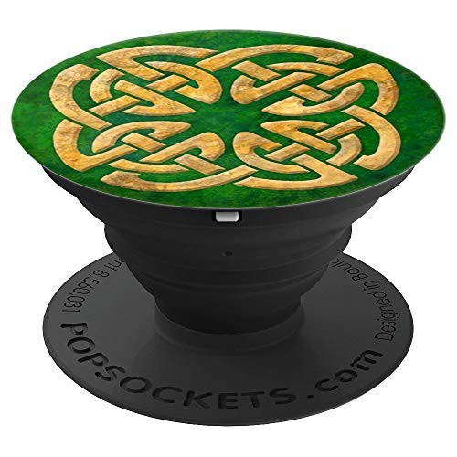 Celtic Knot Square Vintage Irish Green Ireland Mandala PopSockets Grip and Stand for Phones and Tablets