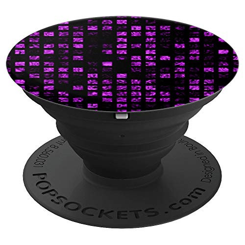 Purple Square Geometric Pattern PopSockets Grip and Stand for Phones and Tablets