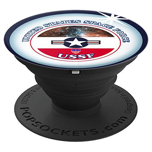 SPACE FORCE USSF DEEP SPACE ROUND LOGO PopSockets Grip and Stand for Phones and Tablets