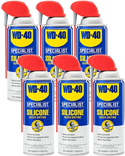 WD40 Specialist Silicone Lubricant with SMART STRAW SPRAYS 2 WAYS 11 OZ 6Pack