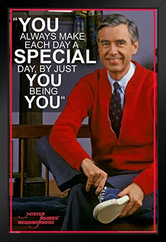 Pyramid America Mister Rogers Neighborhood You Make Every Day Special Quote Family TV Show Standing Frame in Black Wood 14x20