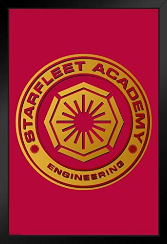 Pyramid America Star Trek Starfeet Academy Enginerring Black Wood Framed Poster 14x20