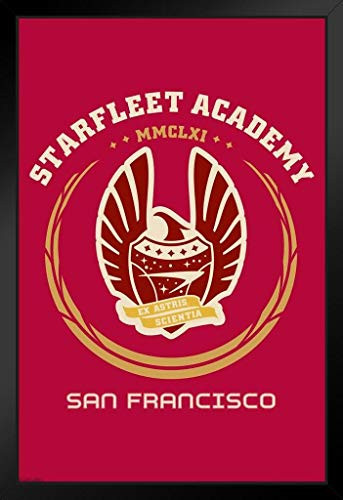 Pyramid America Star Trek Starfeet Academy San Francisco Insignia Black Wood Framed Art Poster 14x20