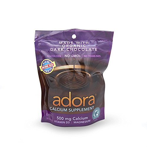 Adora Calcium Supplement Dark Chocolate 30 Count Value Pack of 3