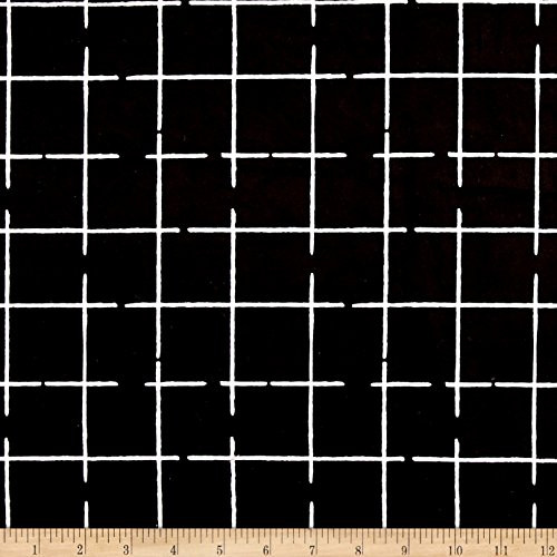Michael Miller Minky EZ Grid Yard Black