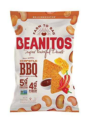 Beanitos Honey Chipotle BBQ White Bean Chips Plant Based Protein Good Source Fiber Gluten Free NonGMO Corn Free Tortilla Chip Snack 45 Ounce Pack of 6