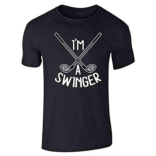 Pop Threads Im a Swinger Golf Club Funny Golfing Black L Graphic Tee TShirt for Men