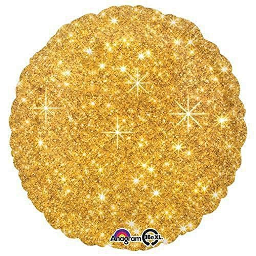 Anagram RoundFaux Sparkle Gold Foil Balloon 18