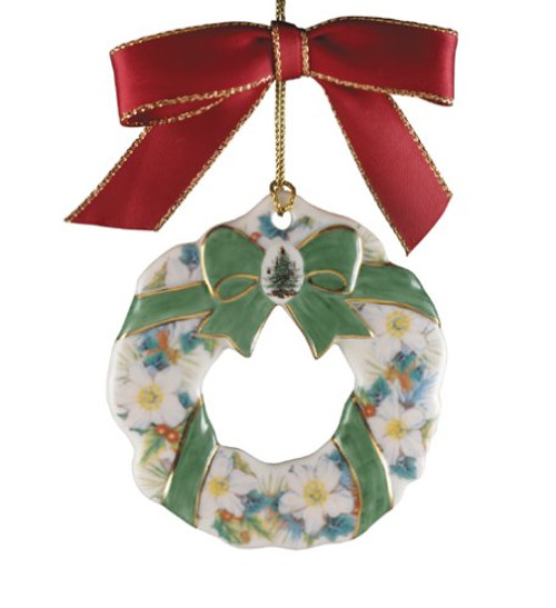 Spode Christmas Tree Ornament, Wreath Spode Christmas Tree Ornament, Wreath
