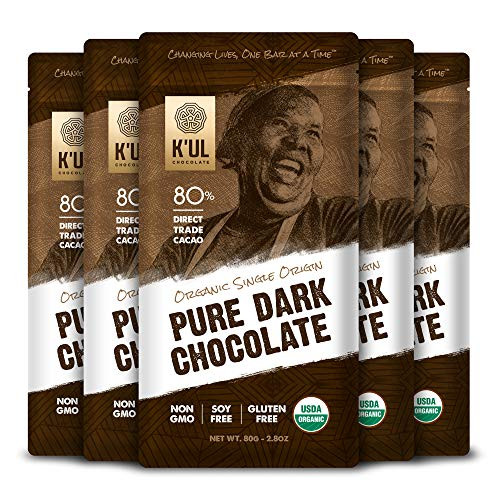 KUL CHOCOLATE Bars 5 Pack Chocolate 80 Cacao SingleOrigin Pure Dark Chocolate Organic SoyFree Vegan GlutenFree NonGmo Direct Trade Dark Chocolate 28oz Each KUL CHOCOLATE Bars 5 Pack Chocolate 80 Cacao SingleOrigin Pure Dark Chocolate Organic SoyFree Vegan GlutenFree NonGmo Direct Trade Dark Chocolate 28oz Each