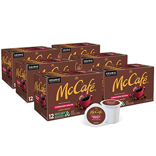 McCafe Cinnamon Mocha Keurig Single Serve KCup Pods Flavored Light Roast Coffee Pods 72 Count