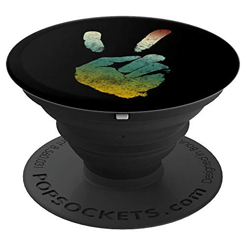 Peace Sign Gift With Two Fingers Vintage Hippies PopSockets Grip and Stand for Phones and Tablets Peace Sign Gift With Two Fingers Vintage Hippies PopSockets Grip and Stand for Phones and Tablets