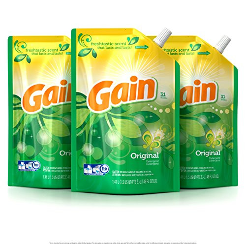 Gain Smart Pouch Liquid Laundry Detergent Original 48 Fluid Ounce Pack of 3