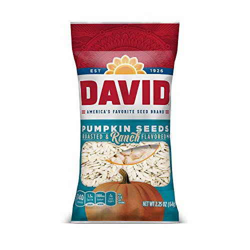 DAVID Roasted and Salted Ranch Pumpkin Seeds Keto Friendly 225 oz 12 Pack