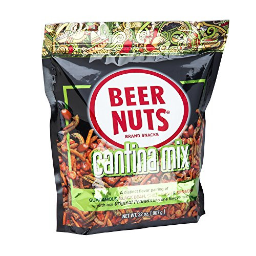 BEER NUTS Cantina Mix  32 oz Resealable Bag Original Peanuts Chili Lemon Roasted Corn Black Bean Sticks Guacamole Bites