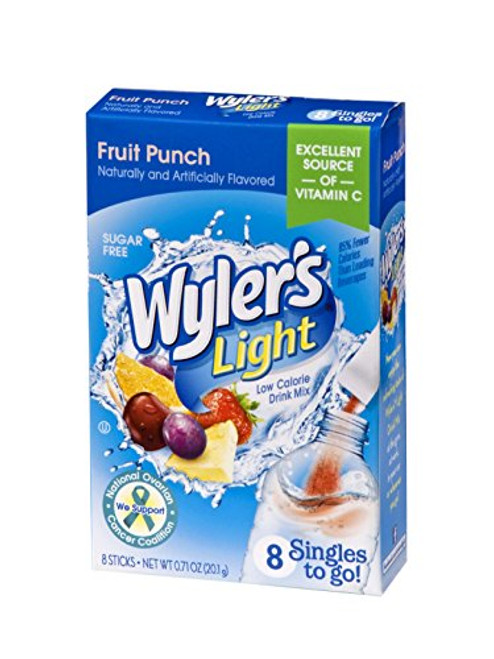 Wylers Light Singles To Go Powder Packets Water Drink Mix Fruit Punch 96 Single Servings Pack of 12 Wylers Light Singles To Go Powder Packets Water Drink Mix Fruit Punch 96 Single Servings Pack of 12