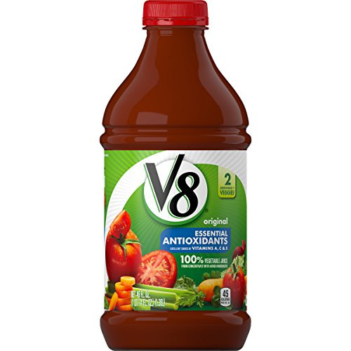 V8 Original Essential Antioxidants 100 Vegetable Juice 46 oz Bottle Pack of 6