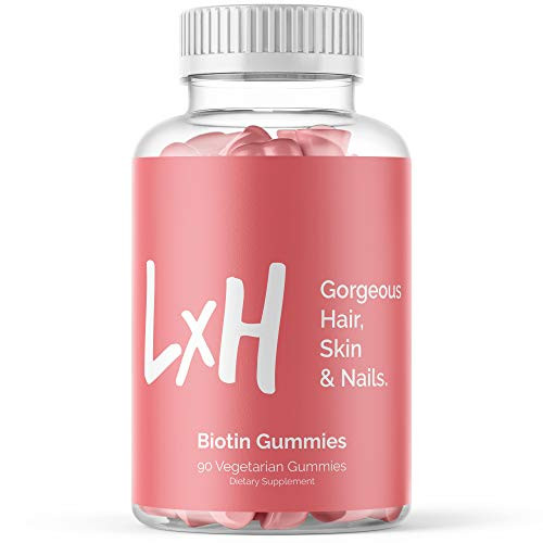 LxH Extra Strength Biotin Gummies Hair Skin and Nails Vitamins for Hair Growth Energy  Metabolism Support  90 Vegetarian 5000mcg Biotin Gummy Vitamins for Women  Men Hair Vitamin Supplement