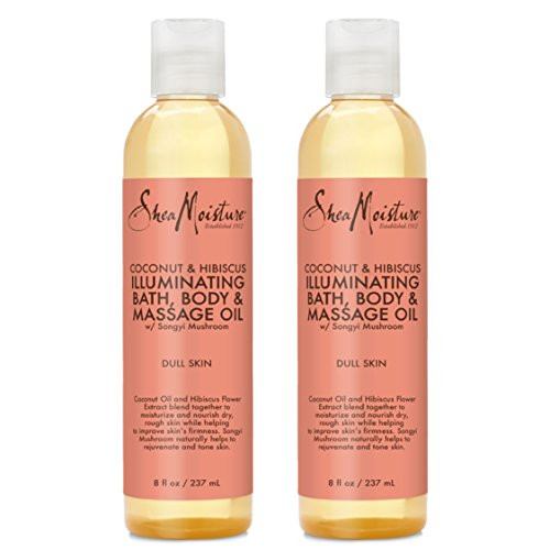 SheaMoisture Coconut  Hibiscus Bath Body  Massage Oil 8 Ounces  2pc