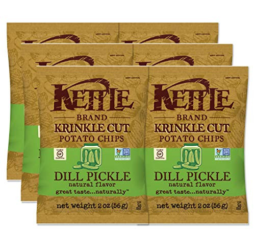 Kettle Brand Potato Chips Krinkle Cut Dill Pickle Kettle Chips 2 Oz