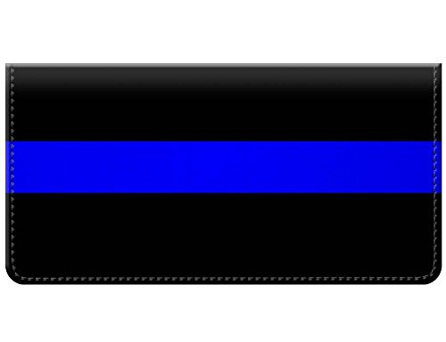 Snaptotes Thin Blue Line in Support of Police and Law Enforcement Manufactured in USA Checkbook Cover