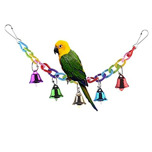 SALICO Colourful Ringer Bells Bridge Ladder Climbing Swing Pet Toy for Bird Parrot African Greys Macaw Budgies Parakeet Cockatiels Cockatoo Conure Lovebird Finch Cage Perch SALICO Colourful Ringer Bells Bridge Ladder Climbing Swing Pet Toy for Bird Parrot African Greys Macaw Budgies Parakeet Cockatiels Cockatoo Conure Lovebird Finch Cage Perch